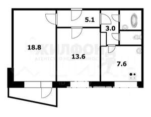 2-к квартира, вторичка, 53м2, 4/9 этаж