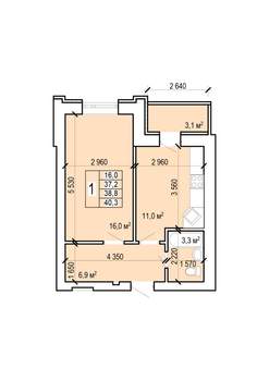 1-к квартира, вторичка, 40м2, 5/10 этаж