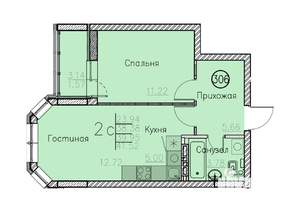 Студия квартира, вторичка, 42м2, 9/10 этаж