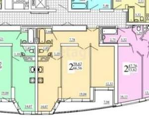 2-к квартира, вторичка, 66м2, 21/23 этаж