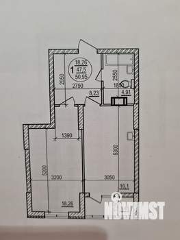 2-к квартира, вторичка, 51м2, 2/10 этаж