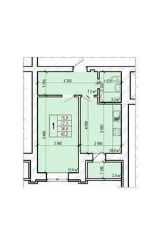 1-к квартира, вторичка, 40м2, 7/10 этаж