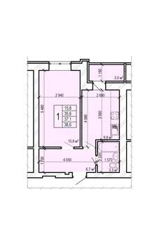 1-к квартира, вторичка, 39м2, 1/10 этаж