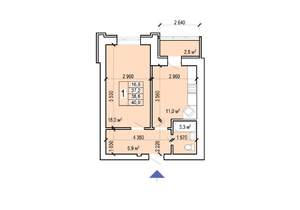 1-к квартира, вторичка, 40м2, 6/10 этаж