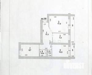3-к квартира, вторичка, 62м2, 3/9 этаж
