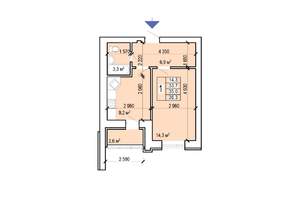 1-к квартира, вторичка, 36м2, 8/10 этаж