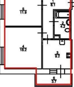 2-к квартира, вторичка, 50м2, 24/25 этаж