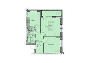 Студия квартира, вторичка, 53м2, 2/10 этаж