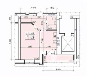 1-к квартира, вторичка, 34м2, 3/10 этаж