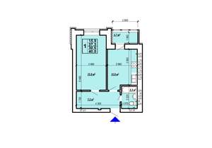 1-к квартира, вторичка, 40м2, 9/10 этаж
