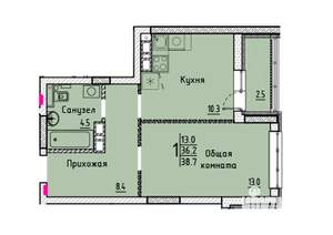 Студия квартира, вторичка, 39м2, 2/25 этаж
