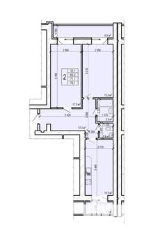 2-к квартира, вторичка, 76м2, 9/10 этаж
