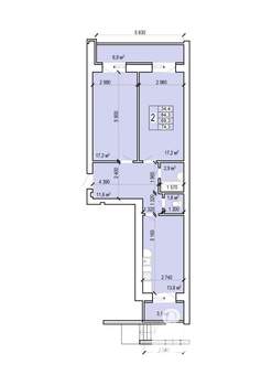 2-к квартира, вторичка, 74м2, 1/10 этаж