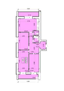 3-к квартира, вторичка, 96м2, 4/10 этаж