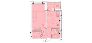 1-к квартира, вторичка, 39м2, 2/10 этаж