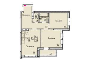 Студия квартира, вторичка, 59м2, 2/25 этаж