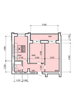 2-к квартира, вторичка, 60м2, 10/10 этаж