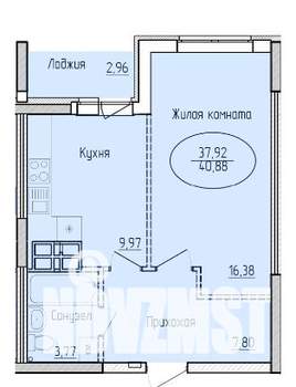 1-к квартира, вторичка, 41м2, 18/25 этаж