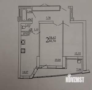 2-к квартира, вторичка, 67м2, 9/24 этаж