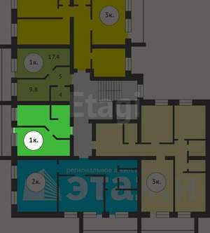 1-к квартира, вторичка, 36м2, 7/9 этаж