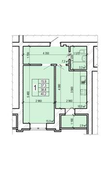 1-к квартира, вторичка, 40м2, 10/10 этаж