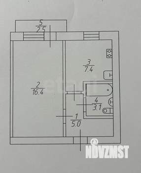 1-к квартира, вторичка, 32м2, 3/5 этаж