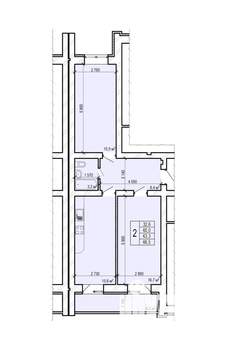 2-к квартира, вторичка, 67м2, 1/10 этаж