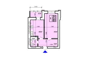 1-к квартира, вторичка, 40м2, 10/10 этаж
