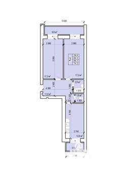2-к квартира, вторичка, 74м2, 5/10 этаж