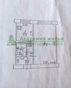 1-к квартира, вторичка, 29м2, 4/5 этаж