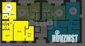 3-к квартира, вторичка, 60м2, 1/5 этаж