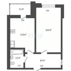 1-к квартира, вторичка, 40м2, 5/10 этаж