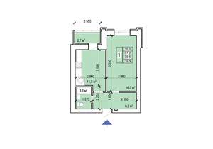 1-к квартира, вторичка, 40м2, 9/10 этаж