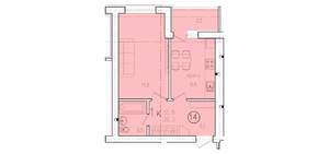 1-к квартира, вторичка, 39м2, 1/10 этаж