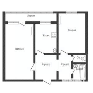 2-к квартира, вторичка, 50м2, 9/9 этаж