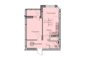 Студия квартира, вторичка, 41м2, 9/10 этаж