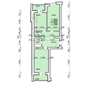 2-к квартира, вторичка, 76м2, 5/10 этаж