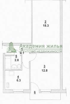 2-к квартира, вторичка, 44м2, 3/5 этаж