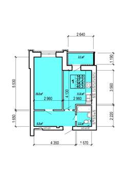 1-к квартира, вторичка, 40м2, 8/10 этаж