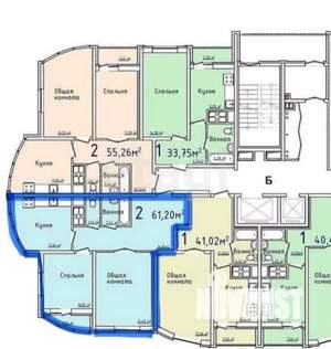 2-к квартира, вторичка, 61м2, 15/19 этаж