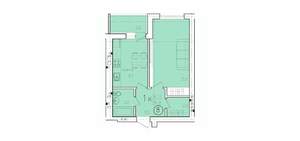 1-к квартира, вторичка, 39м2, 8/10 этаж