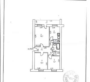 3-к квартира, вторичка, 63м2, 4/5 этаж