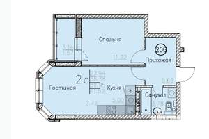 1-к квартира, вторичка, 42м2, 2/9 этаж